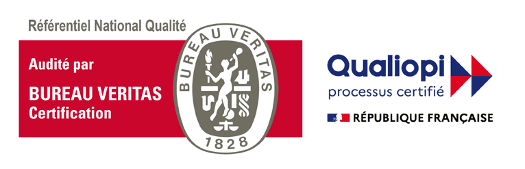 Certification Qualiopi — processus certifié, audité par Bureau Veritas Certification au titre du Référentiel National Qualité